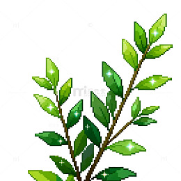 像素风绿植插画装饰素材