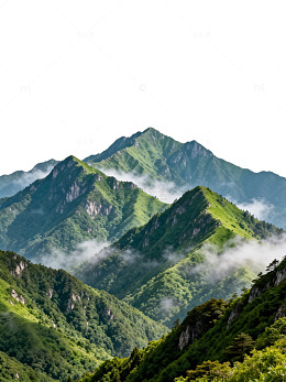 青山云雾山水画自然风光