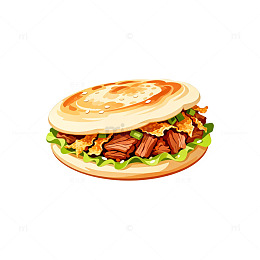 卡通风格美食汉堡插画素材