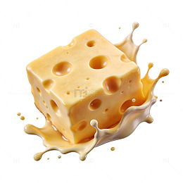 动感奶酪液体飞溅图案