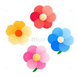 彩绘花朵装饰设计素材
