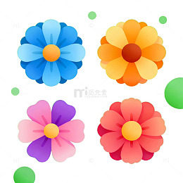 彩色花卉图案