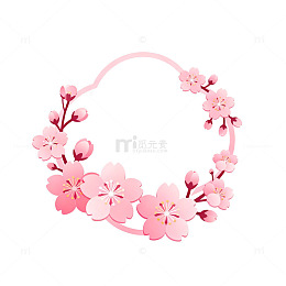 樱花环插画设计素材