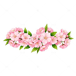 粉色樱花装饰图案设计元素