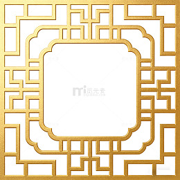 金色传统花纹边框图案设计素材