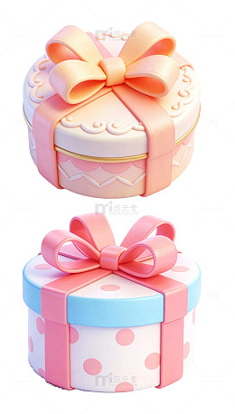 精致可爱的卡通圆形礼盒