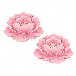 粉色牡丹插画装饰元素