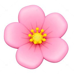 卡通风格粉色花朵插图设计素材