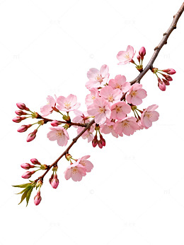 樱花盛开春日美景插画素材