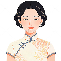 国风 扁平 温柔 母亲 形象 插画 女性