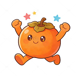 卡通橘子跳跃表情包