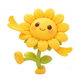 可爱向日葵卡通粘土模型
