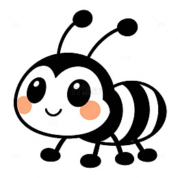 可爱卡通昆虫插画素材