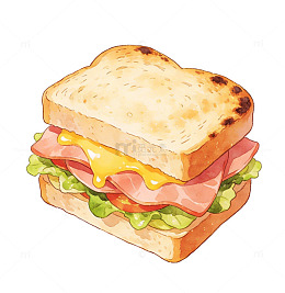 美味三明治插画素材