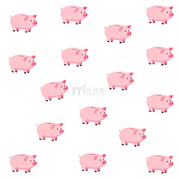 可爱粉色小猪卡通图案壁纸