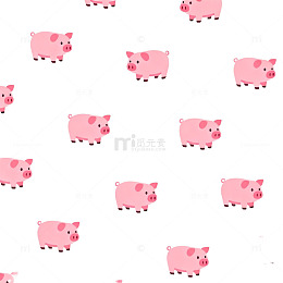 卡通小猪图案壁纸设计素材
