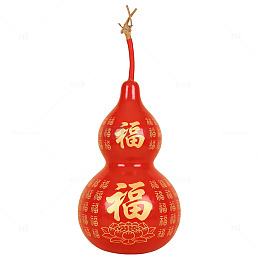 红色葫芦福字装饰工艺品