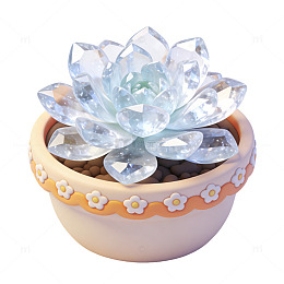 水晶多肉花盆装饰品