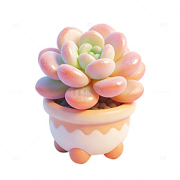 卡通风格多肉植物盆栽装饰品