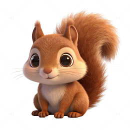 卡通松鼠动画角色设计素材