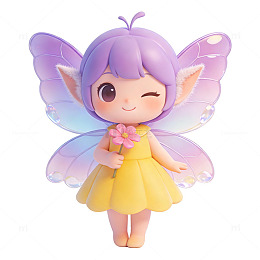 卡通仙女精灵Q版手办设计素材