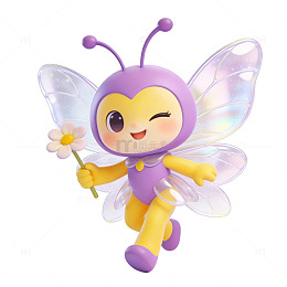 卡通蜜蜂花朵形象设计