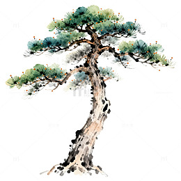水墨松树国画艺术装饰画
