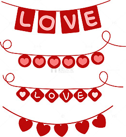 红色爱心装饰图案矢量素材