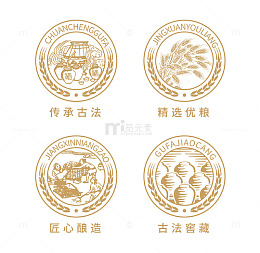 古法酿造矢量圆标