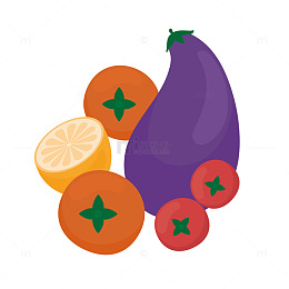 卡通水果拼盘设计素材