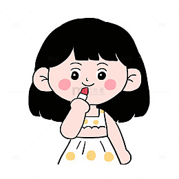 女生涂口红化妆免抠元素