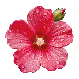 鲜艳花朵露珠摄影素材