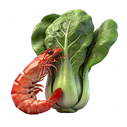 蔬菜海鲜组合静物插画