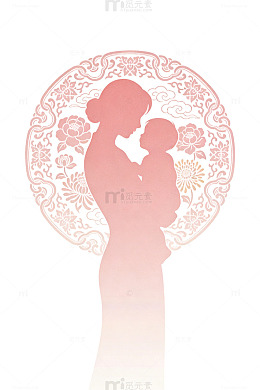 极简国风母亲竖版