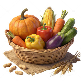 篮子果蔬丰收图