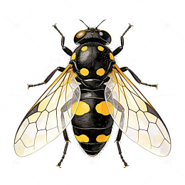 黑白黄相间昆虫插画