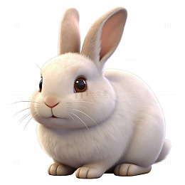 卡通白兔插画设计素材