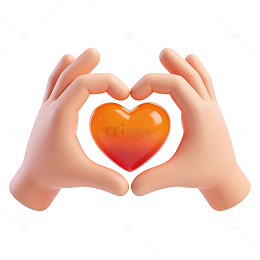 爱心手势卡通图片