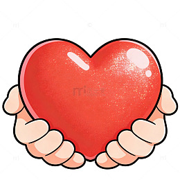卡通双手捧心插画