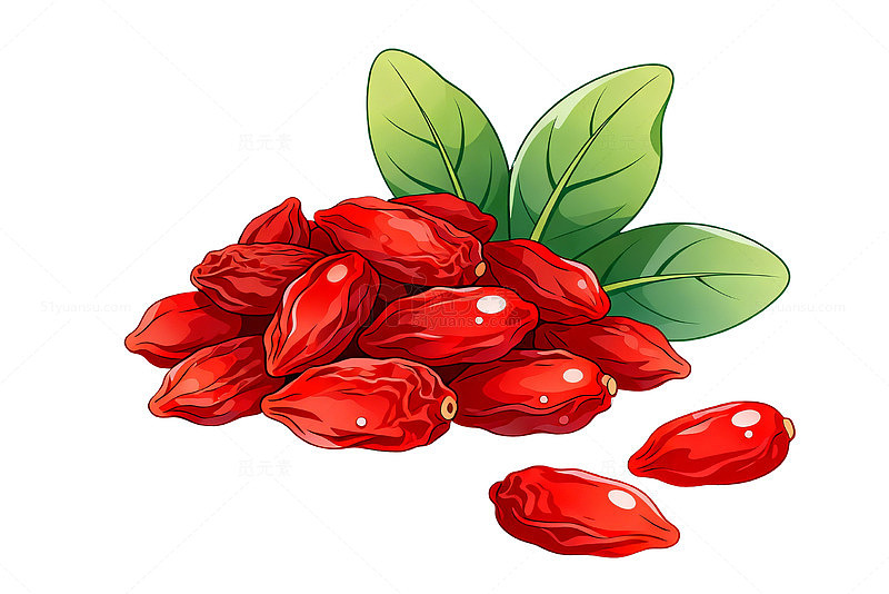 插画风格枸杞水果设计素材