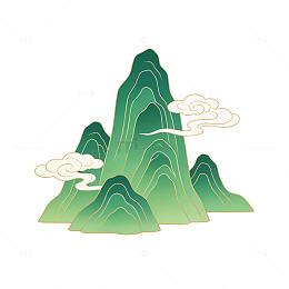 中国风山水画插画元素