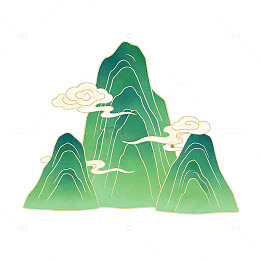 中国风山水画矢量素材