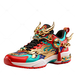 国潮风运动鞋设计图案