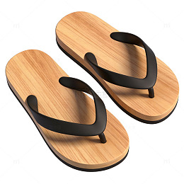 简约木纹拖鞋设计元素