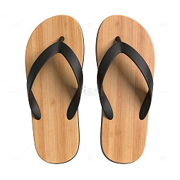 【标题】简约木纹人字拖