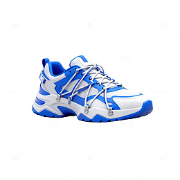 时尚蓝白运动鞋插画