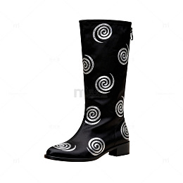 时尚黑色印花长靴设计图