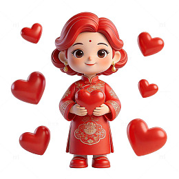 可爱风格春节女性角色设计素材