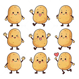 可爱卡通土豆形象插画素材