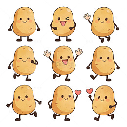 可爱卡通土豆表情贴纸